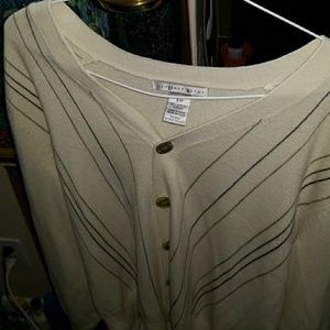 Geoffrey Beene Cream Striped Cardigan